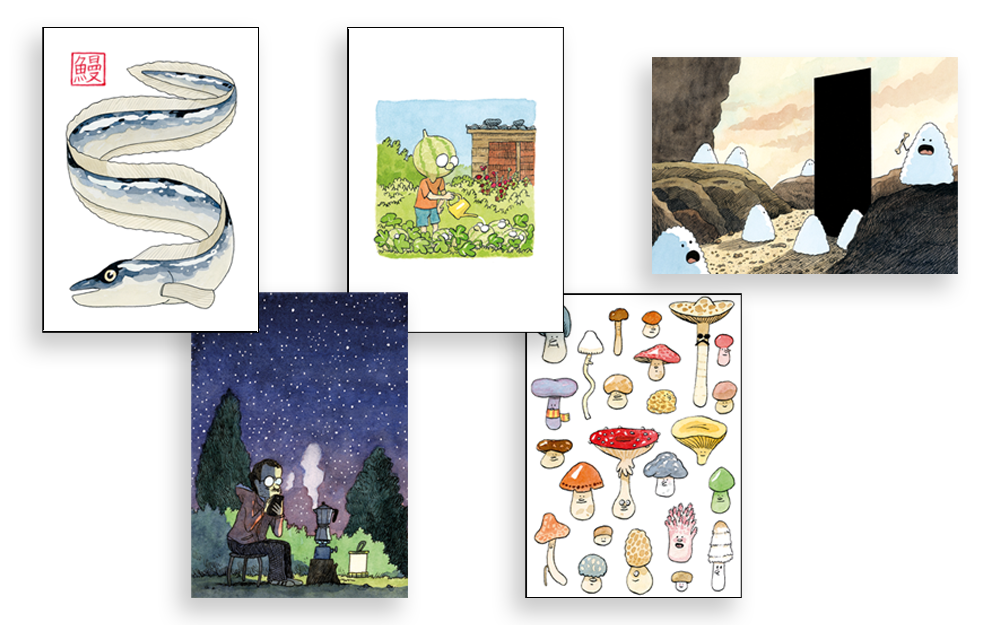 Couvertude de Lot de cinq cartes postales Guillaume Long