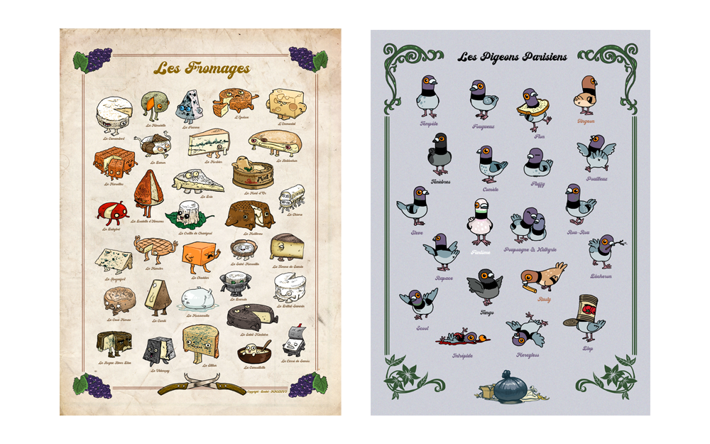 Couvertude de Posters fromages et pigeons par Boulet