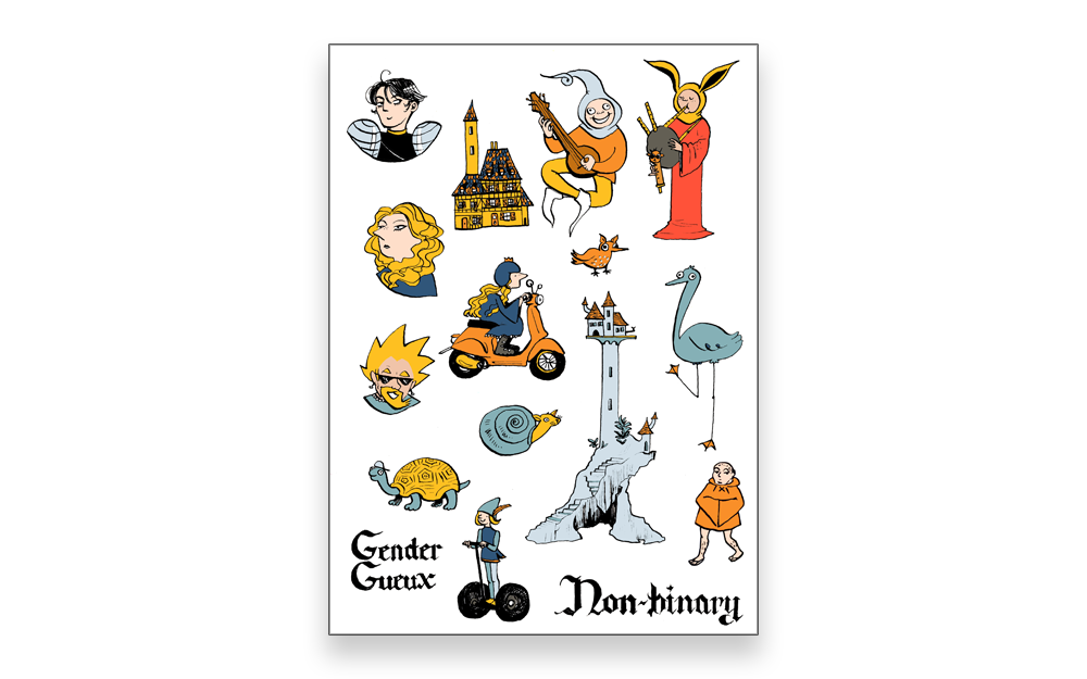 Couvertude de Planche de stickers Le chevalier imberbe