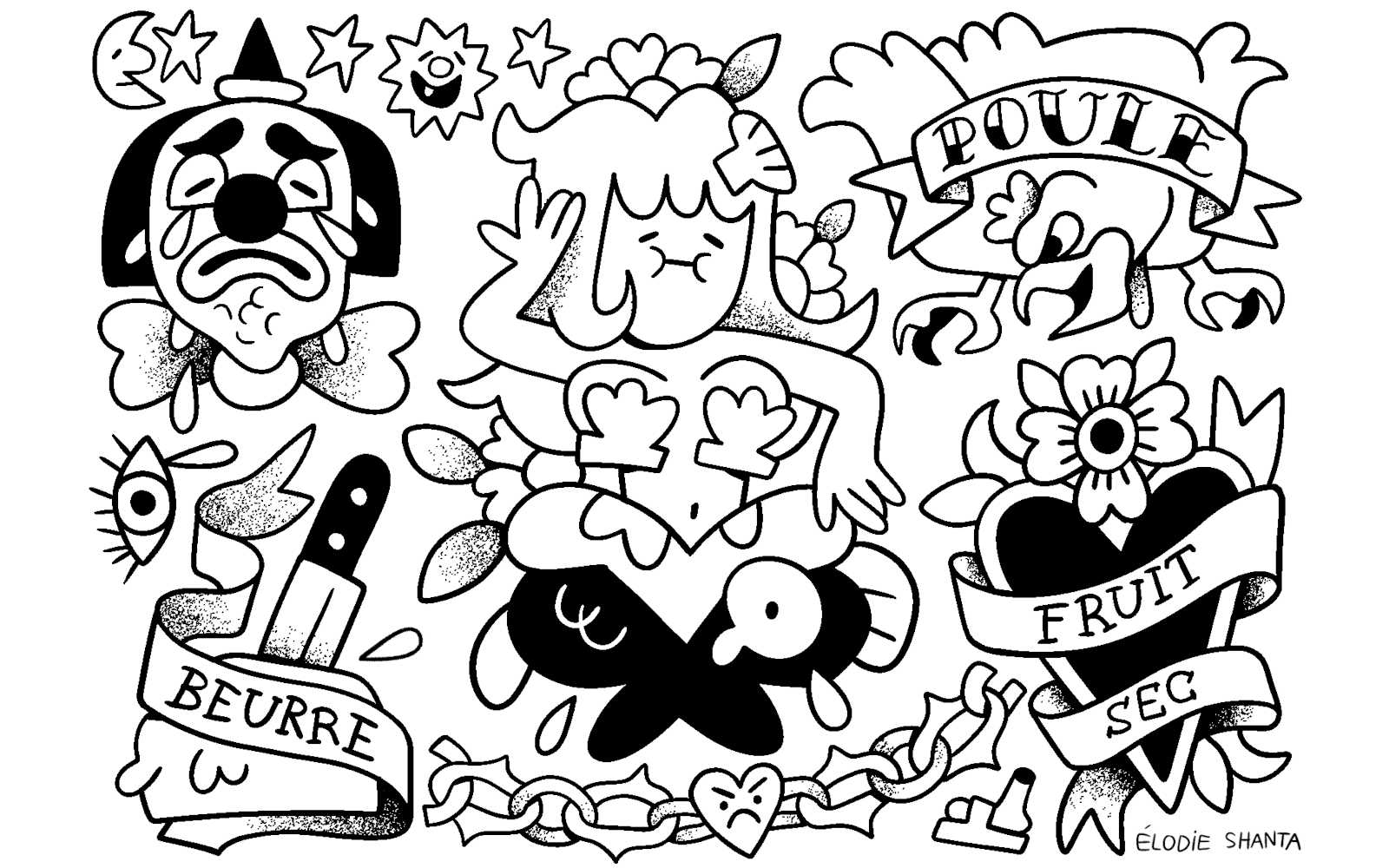 Couvertude de Planche de tatouage Elodie Shanta